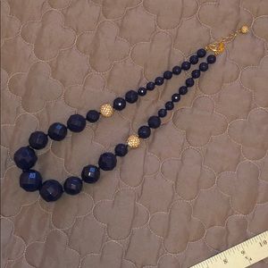 Kate Spade Navy Beaded Statement Necklace, 28in